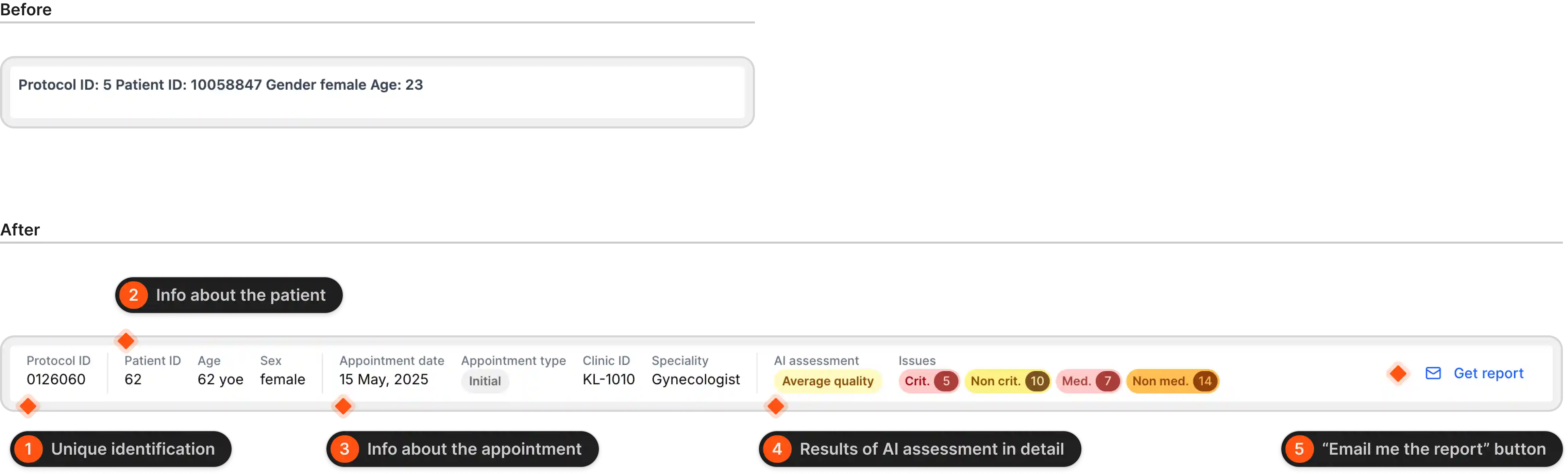 Header before and after